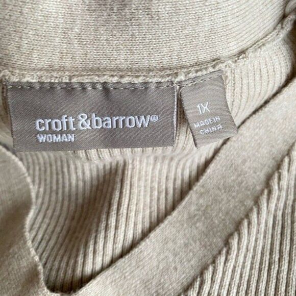 Croft & Barrow Knit Sweater V-Neck Pullover Cotton Long Sleeve size 1X - Picture 12 of 13